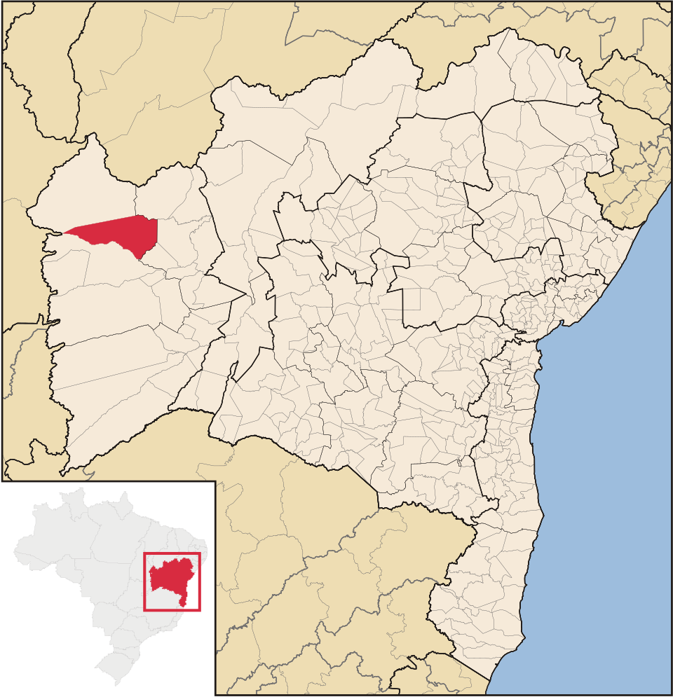 Mapa de localização de Riachão das Neves em BA