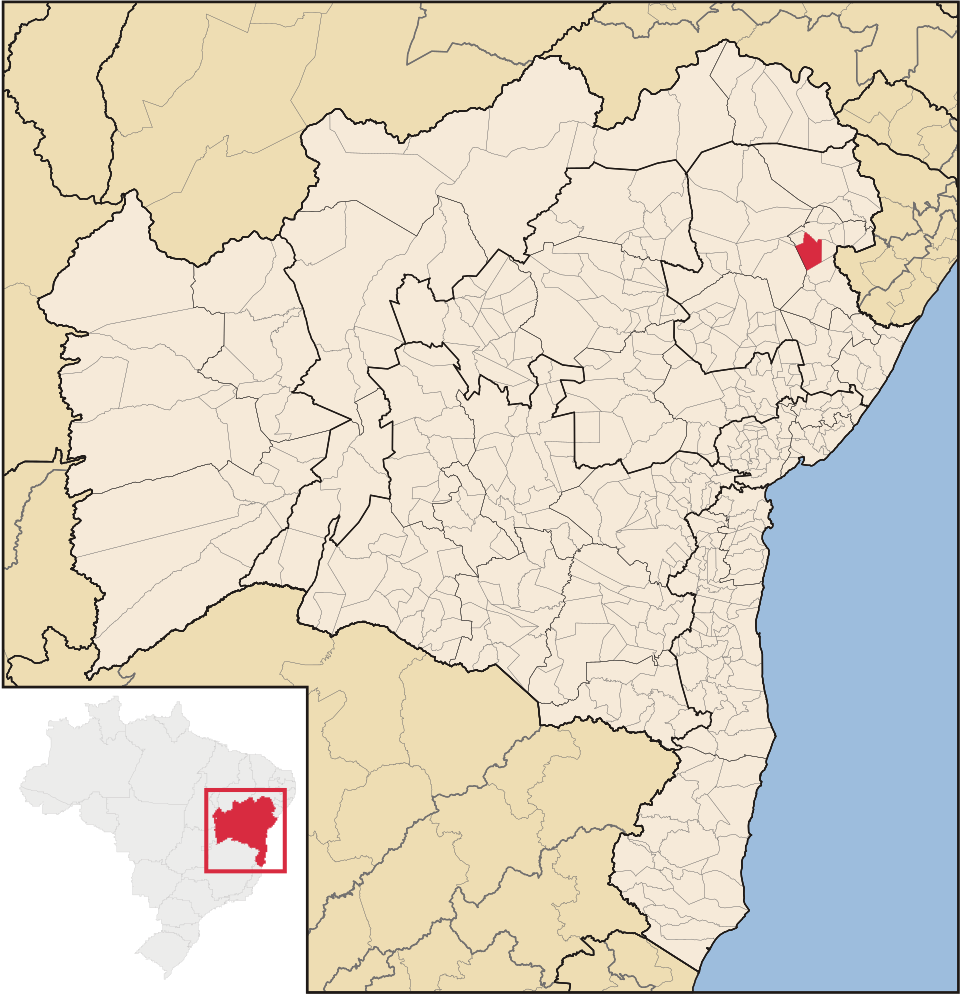 Mapa de localização de Ribeira do Pombal em BA