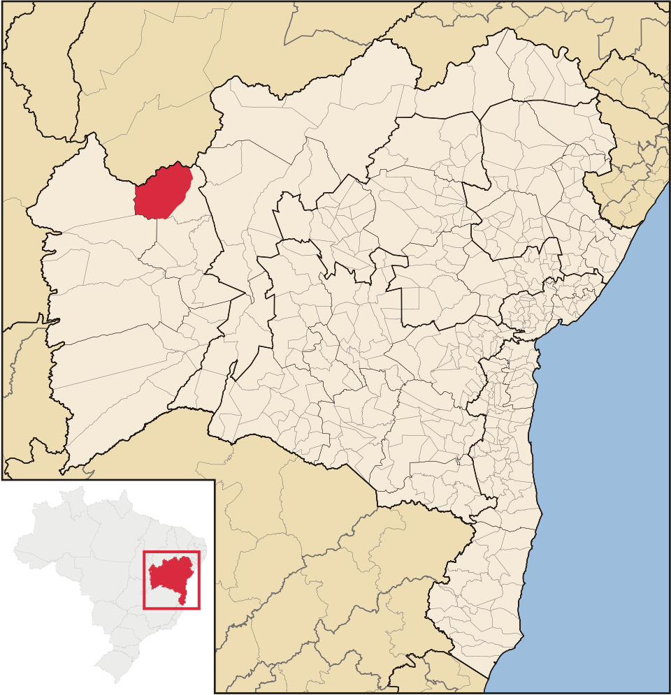 Mapa de localização de Santa Rita de Cássia em BA