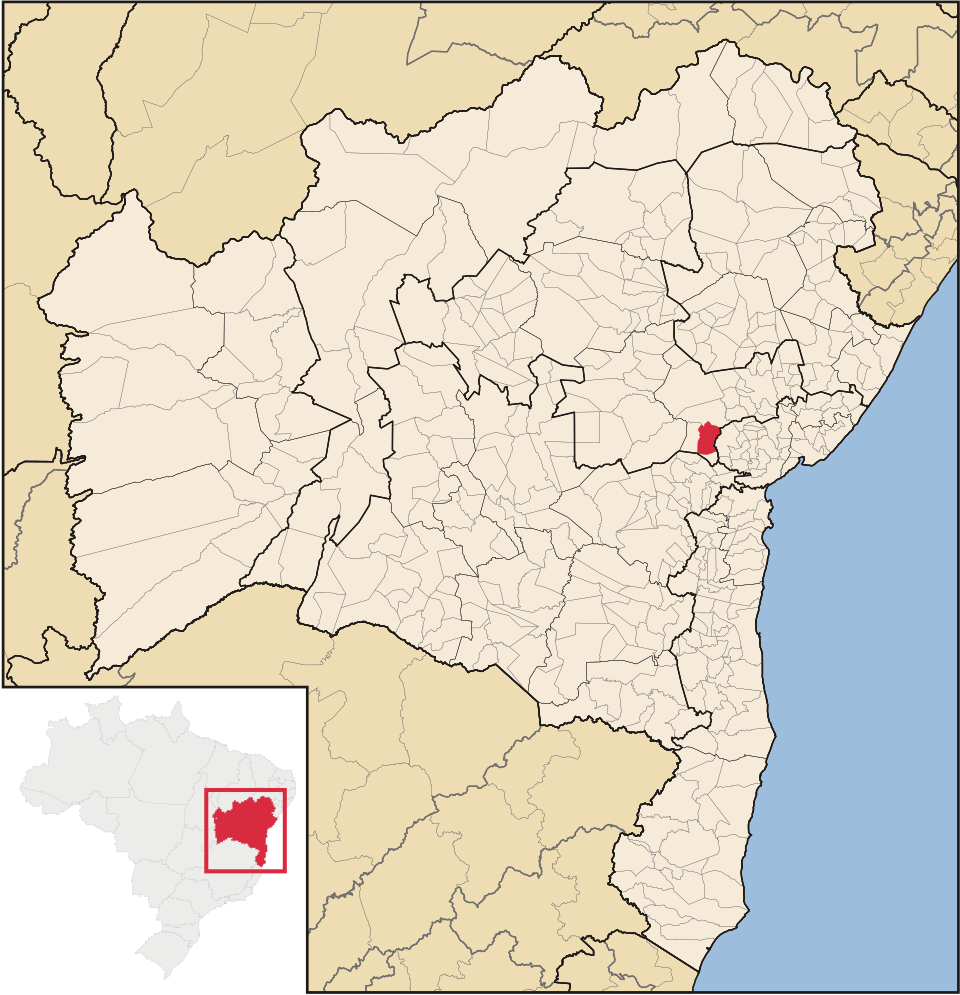 Mapa de localização de Santa Terezinha em BA