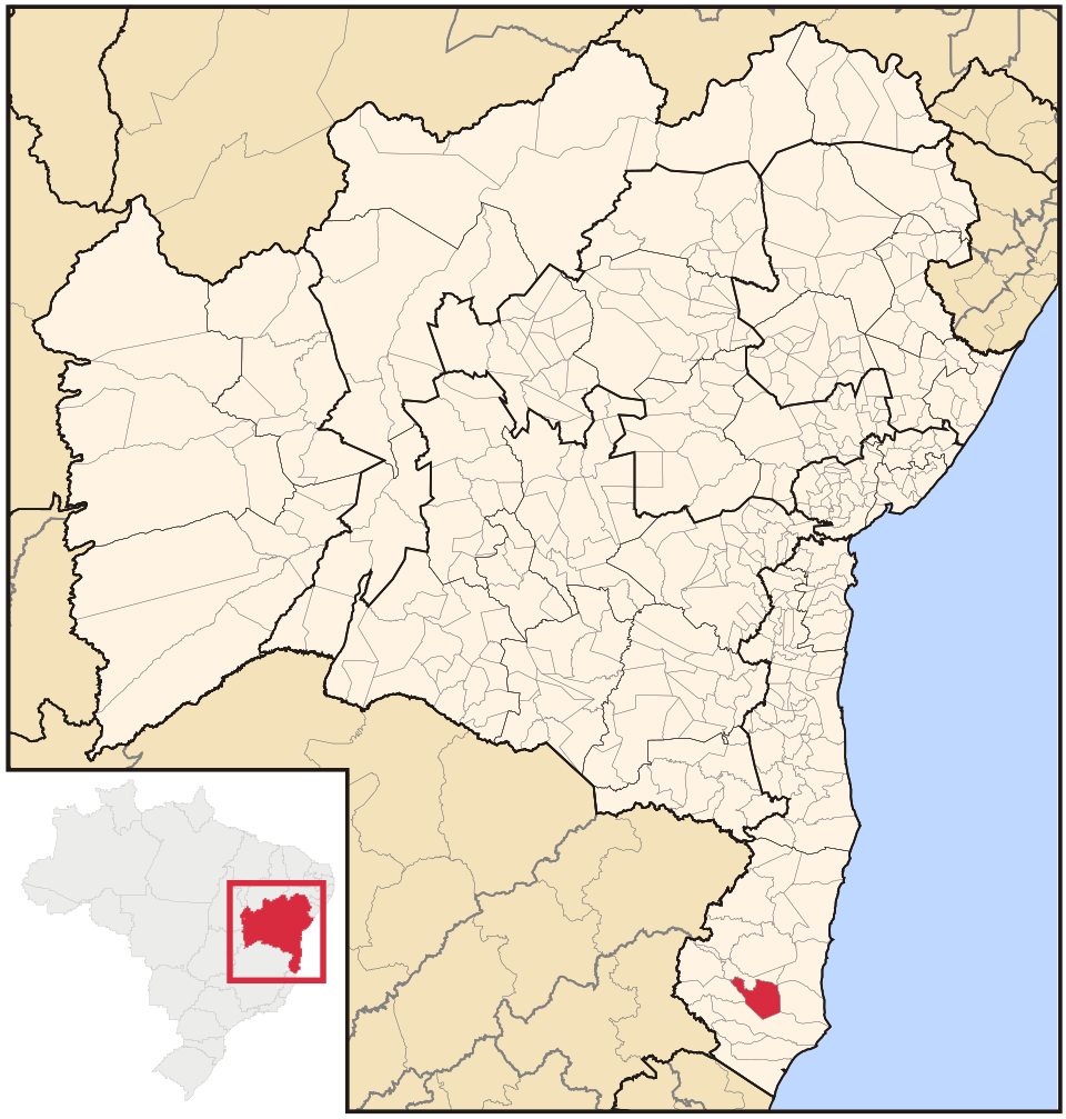 Mapa de localização de Teixeira de Freitas em BA