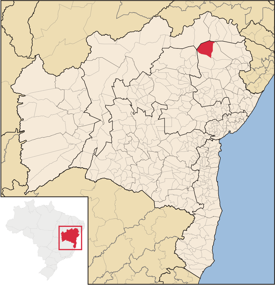 Mapa de localização de Uauá em BA