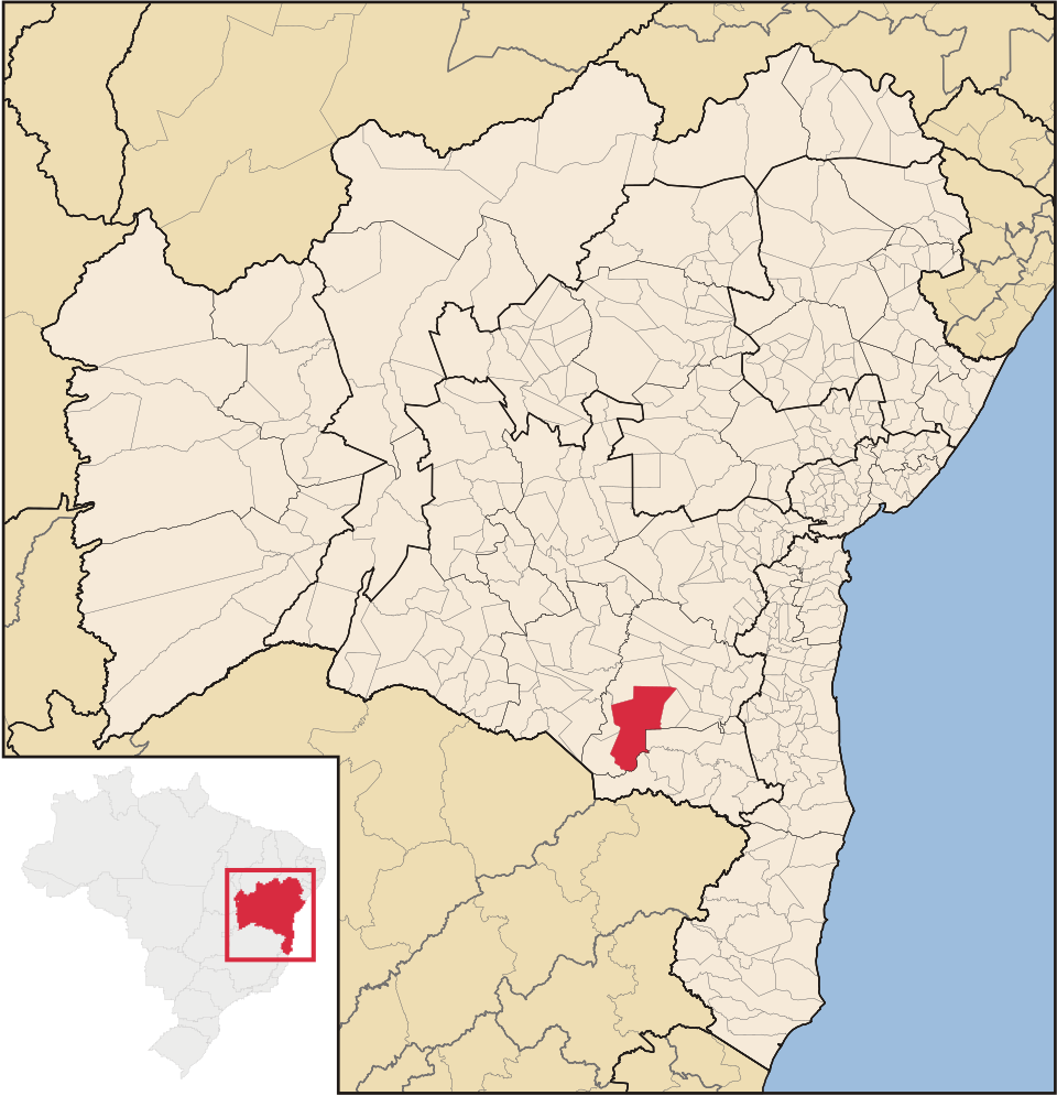 Mapa de localização de Vitória da Conquista em BA