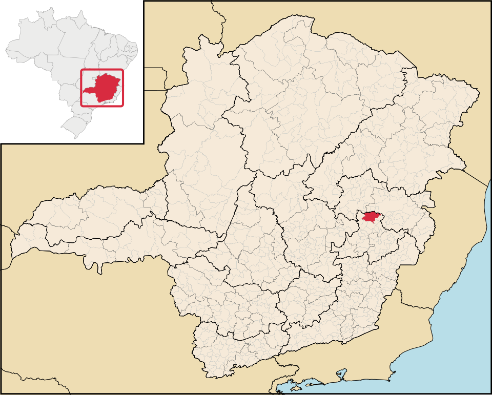 Mapa de localização de Açucena em MG