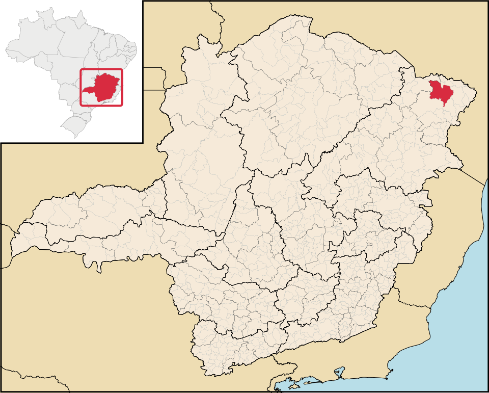 Mapa de localização de Almenara em MG