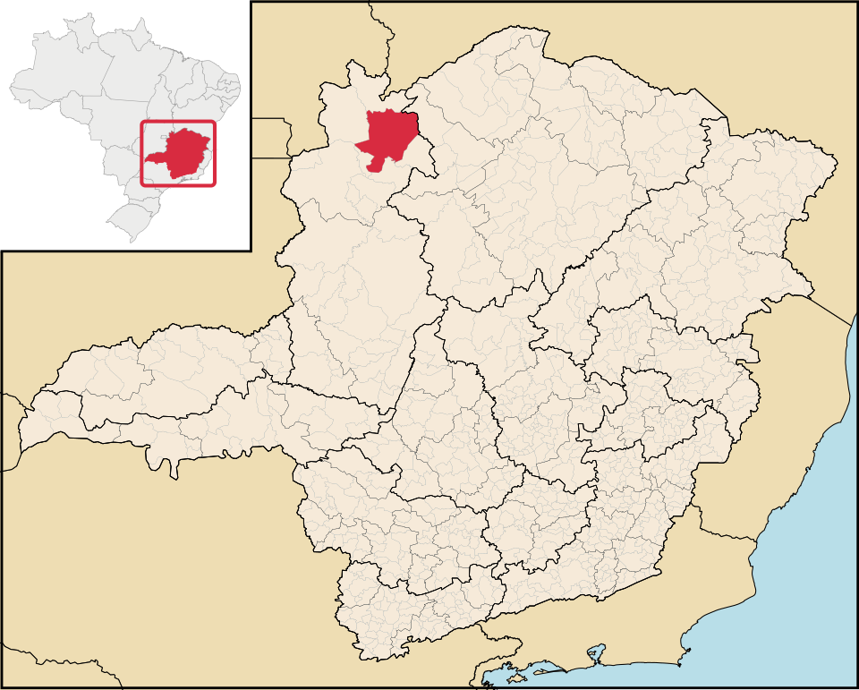 Mapa de localização de Arinos em MG