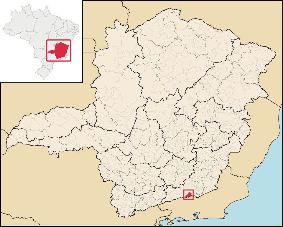 Mapa de localização de Belmiro Braga em MG