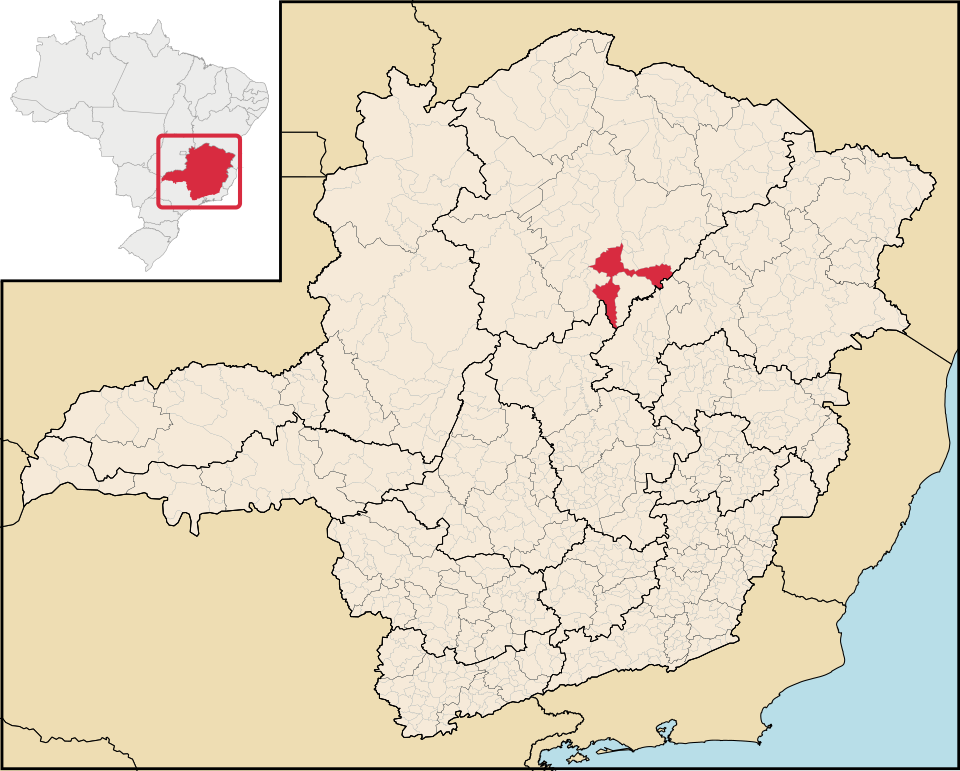 Mapa de localização de Bocaiúva em MG