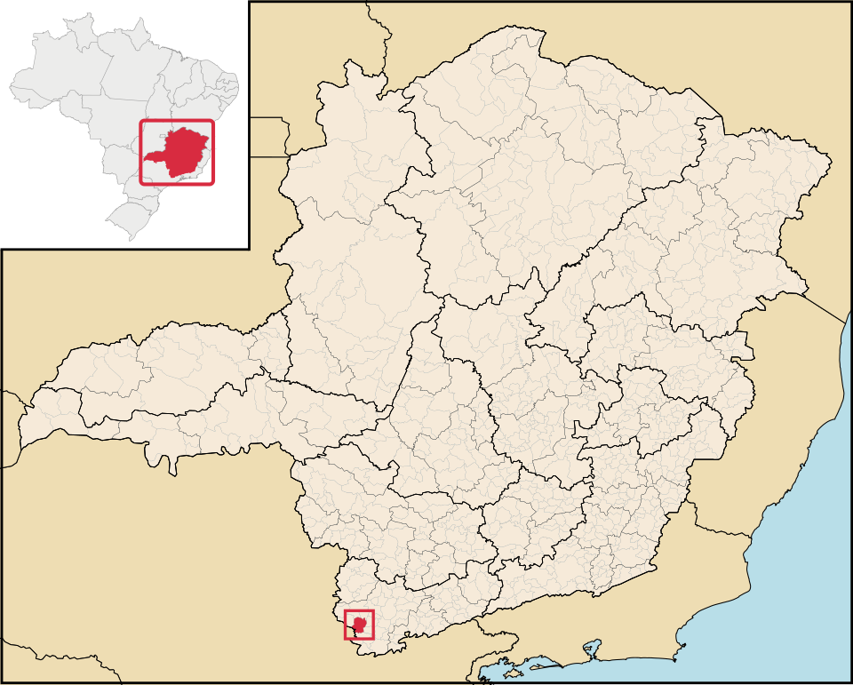 Mapa de localização de Bueno Brandão em MG