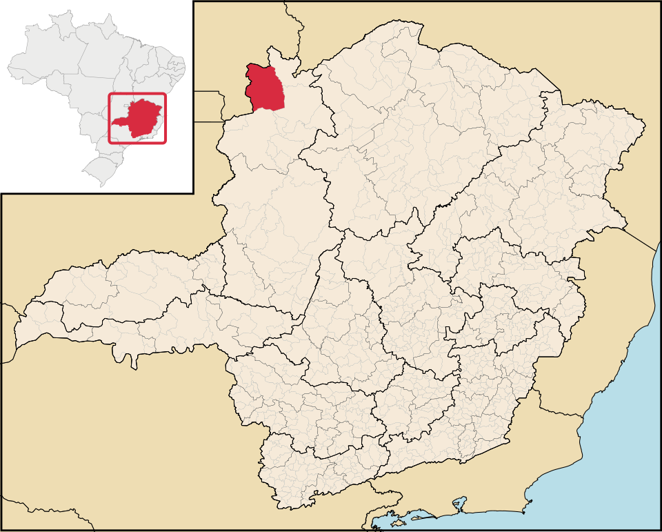 Mapa de localização de Buritis em MG