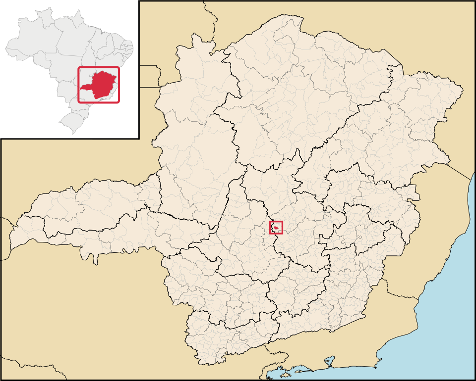 Mapa de localização de Cachoeira da Prata em MG
