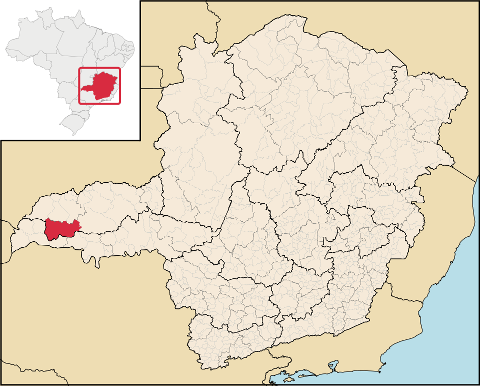 Mapa de localização de Campina Verde em MG