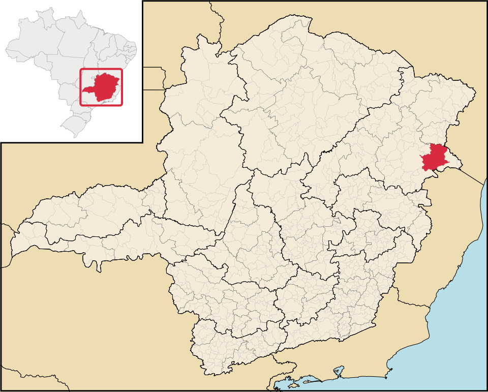 Mapa de localização de Carlos Chagas em MG