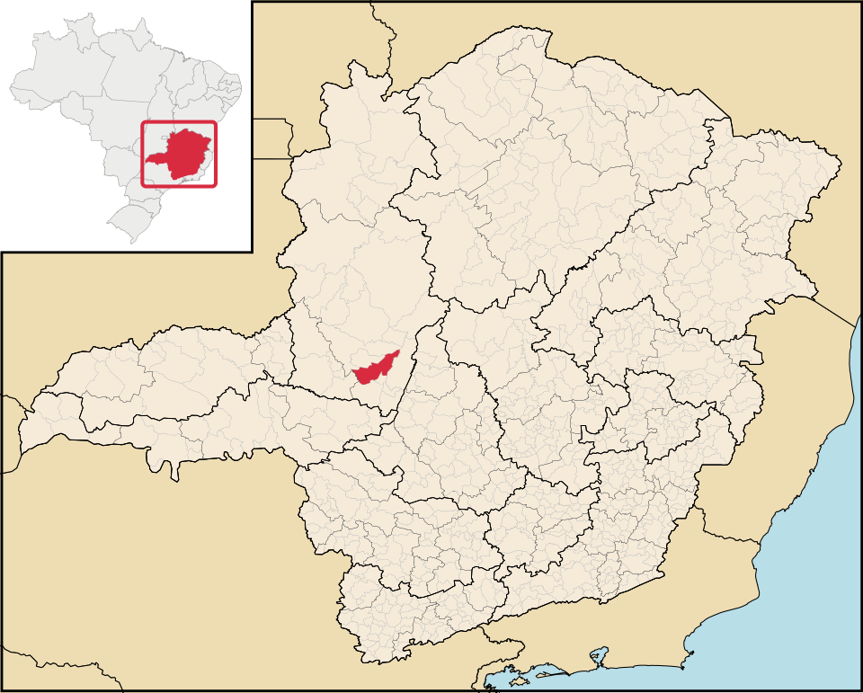 Mapa de localização de Carmo do Paranaíba em MG
