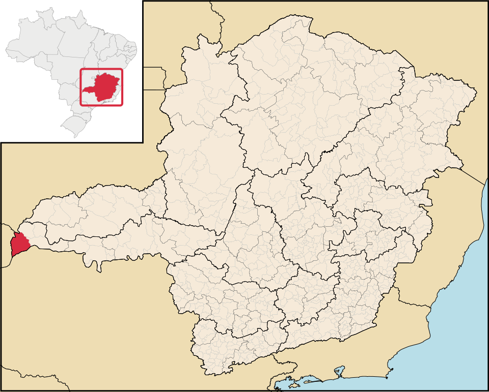 Mapa de localização de Carneirinho em MG