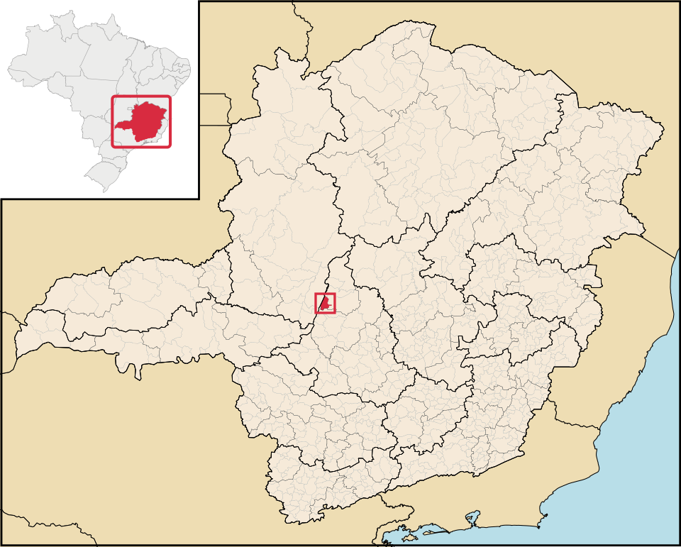 Mapa de localização de Cedro do Abaeté em MG