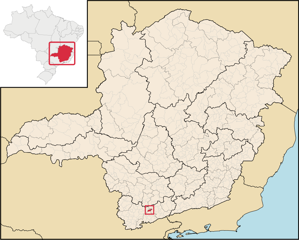 Mapa de localização de Conceição das Pedras em MG