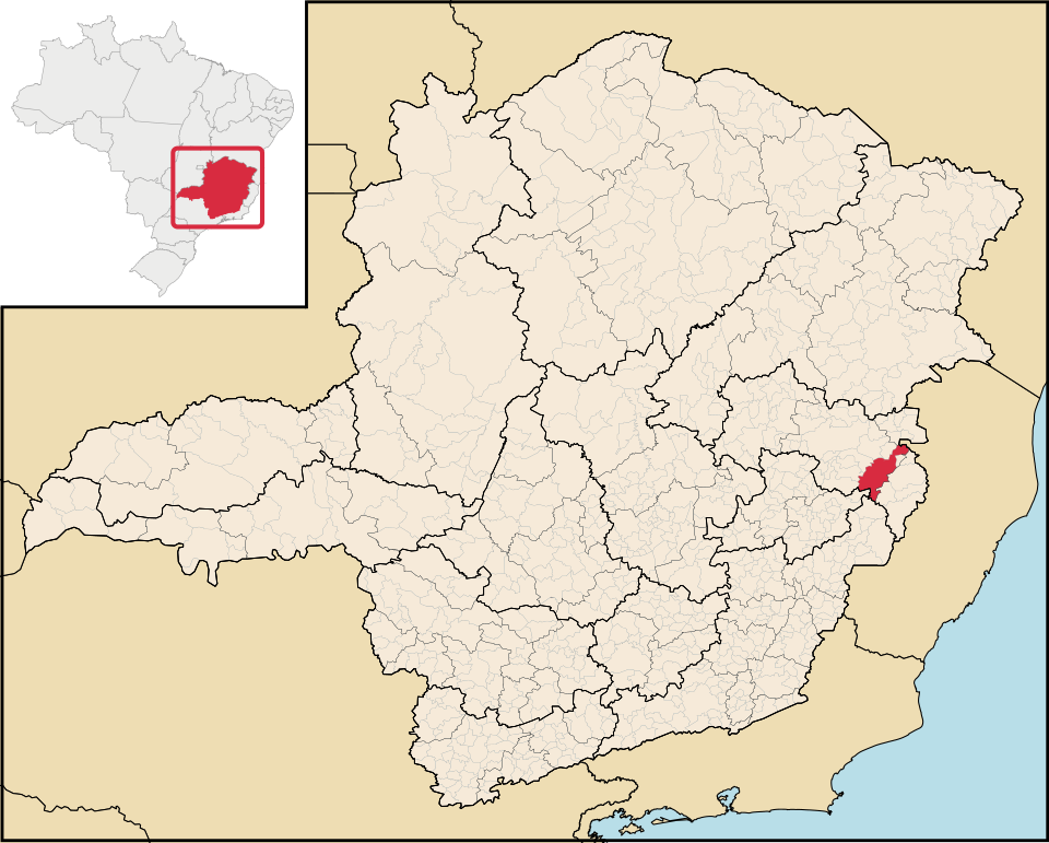Mapa de localização de Conselheiro Pena em MG