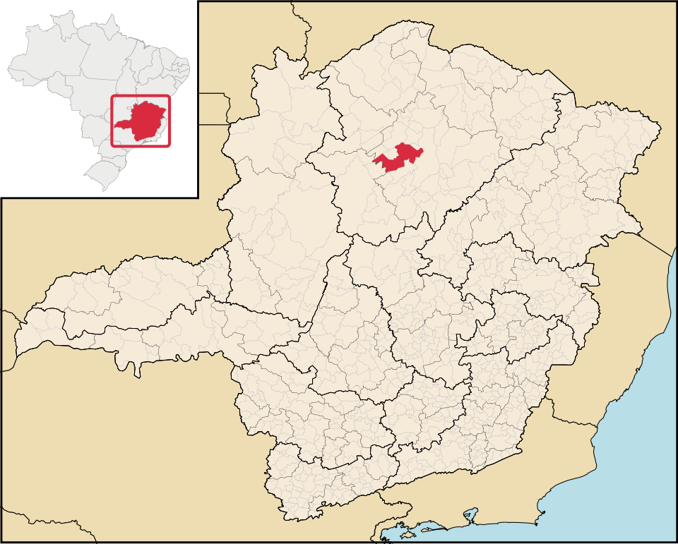 Mapa de localização de Coração de Jesus em MG