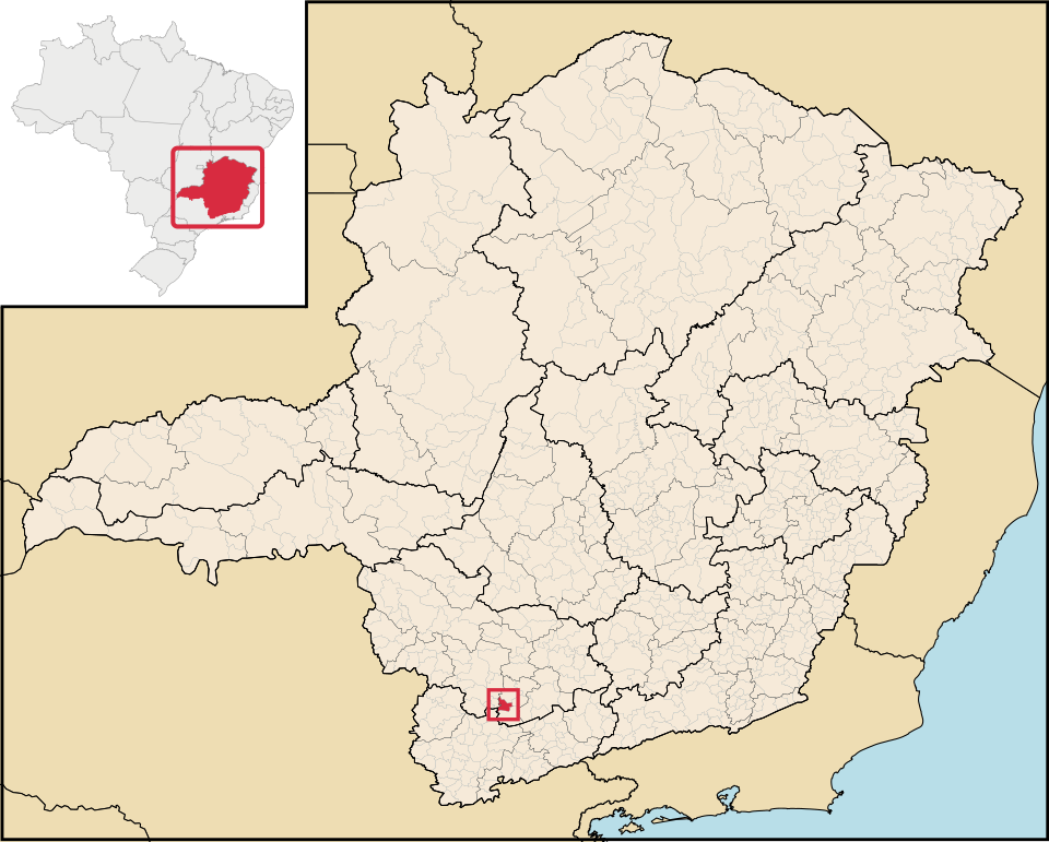 Mapa de localização de Cordislândia em MG