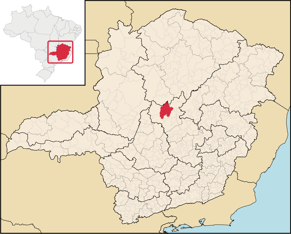 Mapa de localização de Corinto em MG
