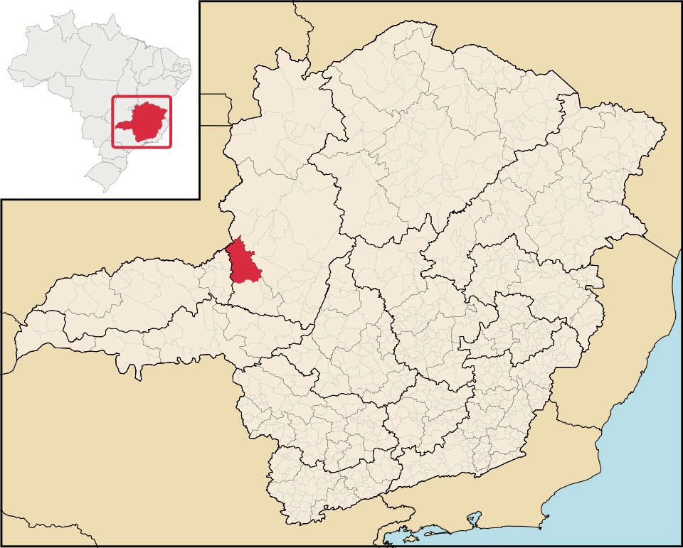 Mapa de localização de Coromandel em MG