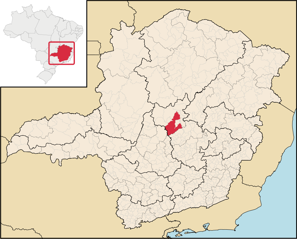 Mapa de localização de Curvelo em MG