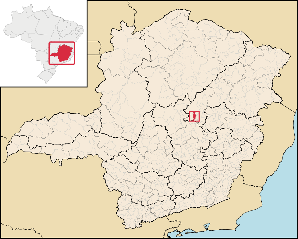 Mapa de localização de Datas em MG