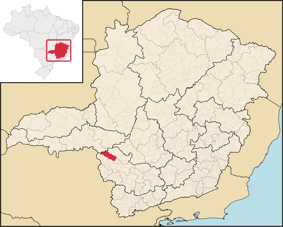 Mapa de localização de Delfinópolis em MG