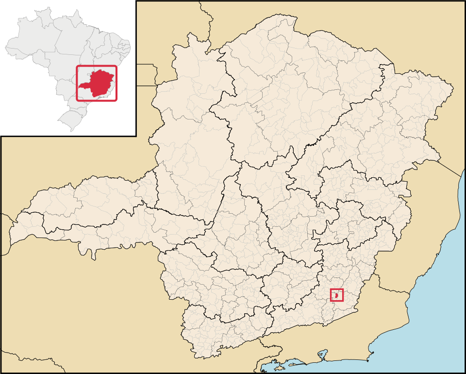 Mapa de localização de Dona Euzébia em MG