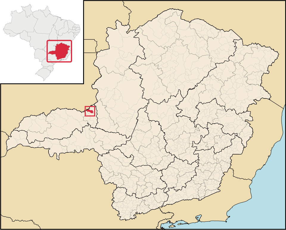 Mapa de localização de Douradoquara em MG