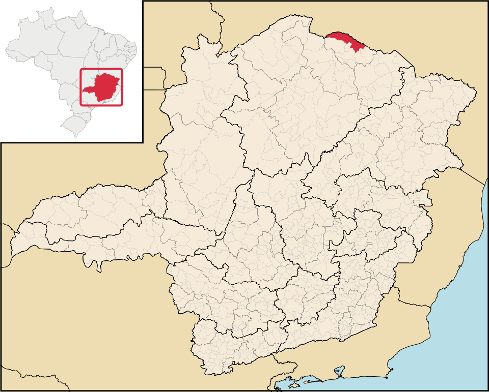 Mapa de localização de Espinosa em MG