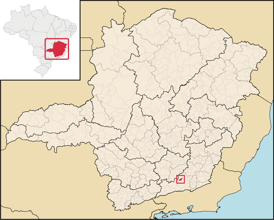 Mapa de localização de Ewbank da Câmara em MG
