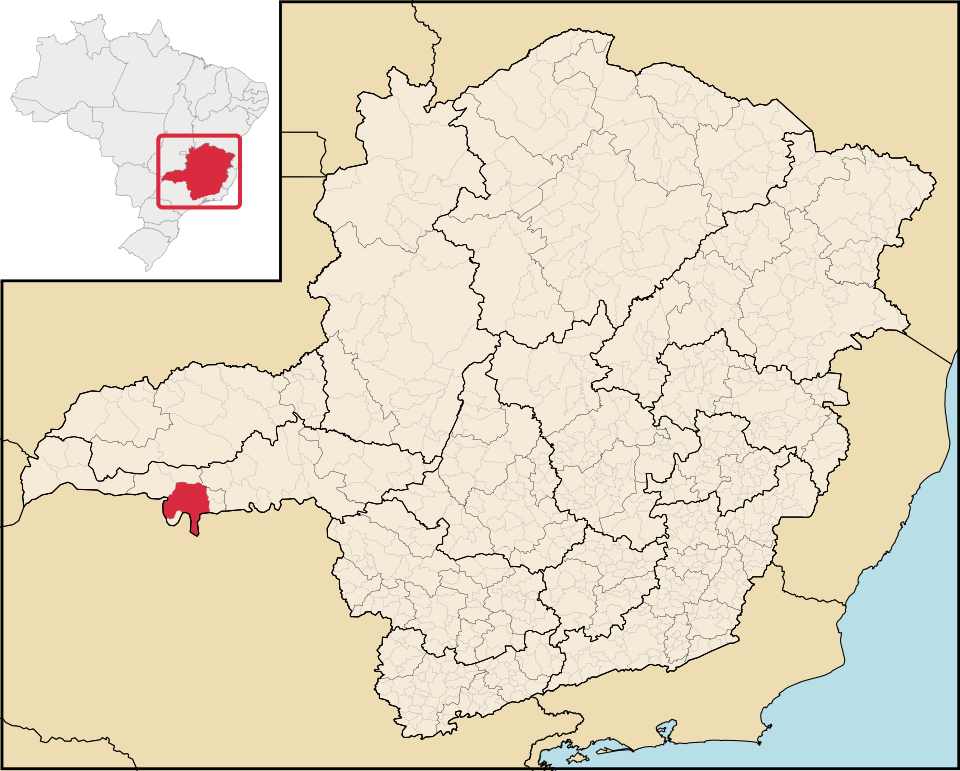 Mapa de localização de Frutal em MG