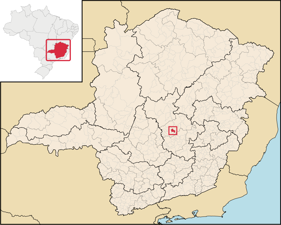 Mapa de localização de Funilândia em MG