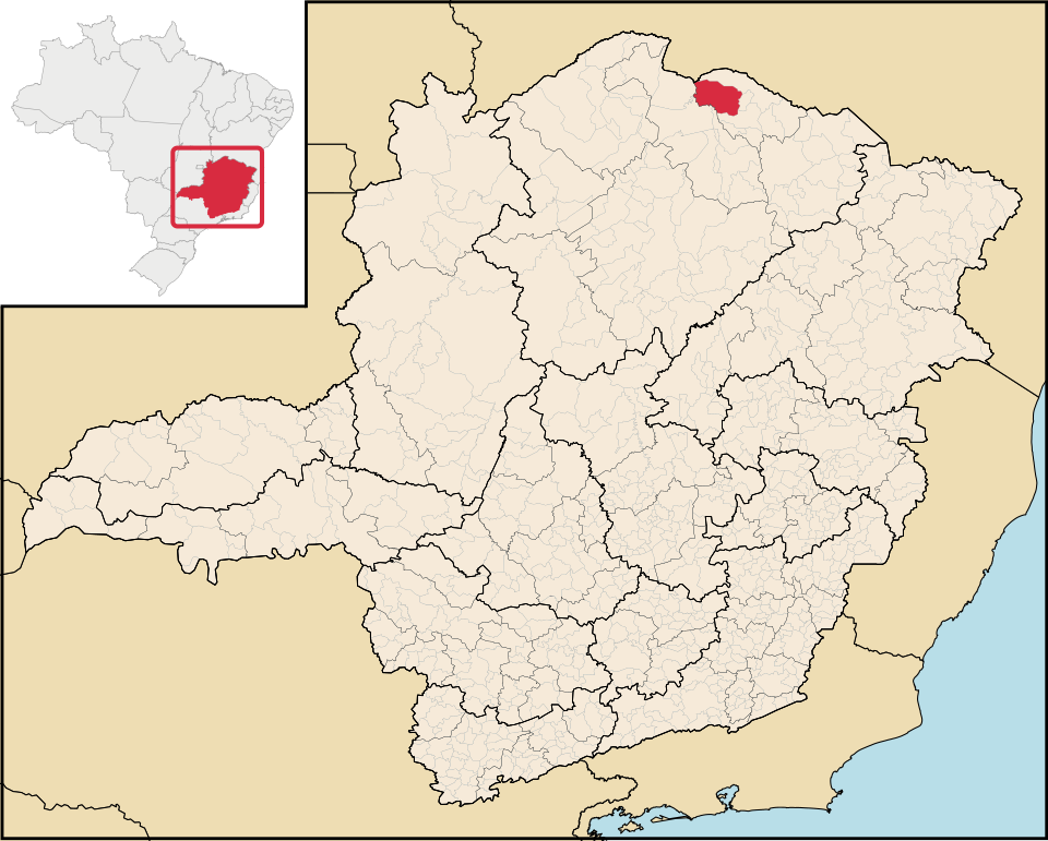 Mapa de localização de Gameleiras em MG