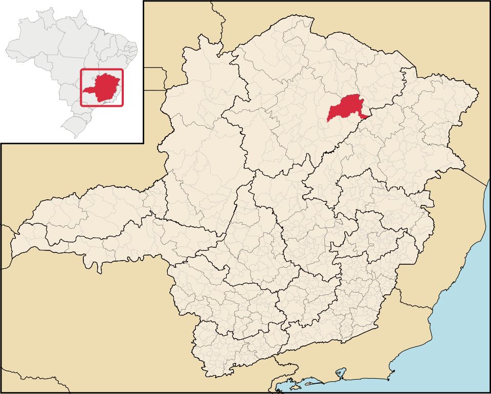 Mapa de localização de Grão Mogol em MG