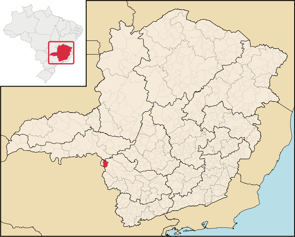 Mapa de localização de Ibiraci em MG