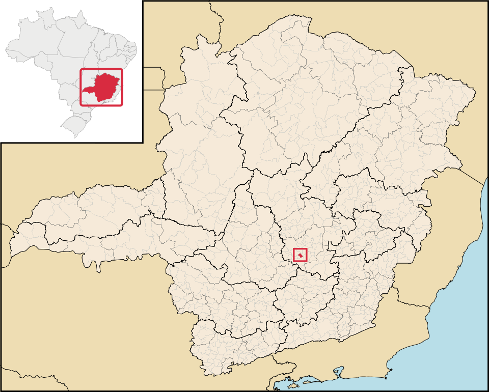 Mapa de localização de Ibirité em MG