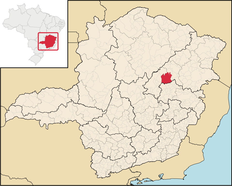Mapa de localização de Itamarandiba em MG