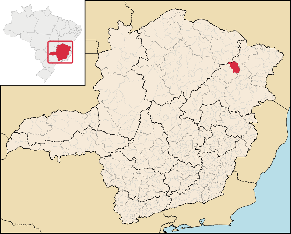 Mapa de localização de Itinga em MG