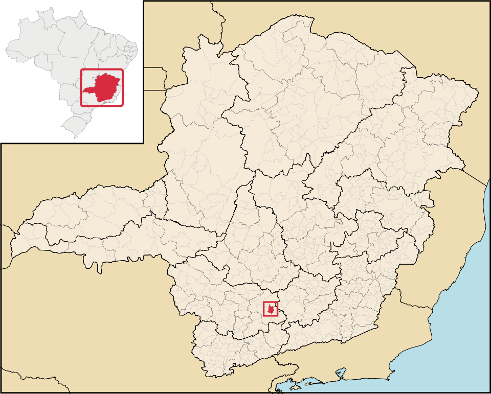 Mapa de localização de Itumirim em MG