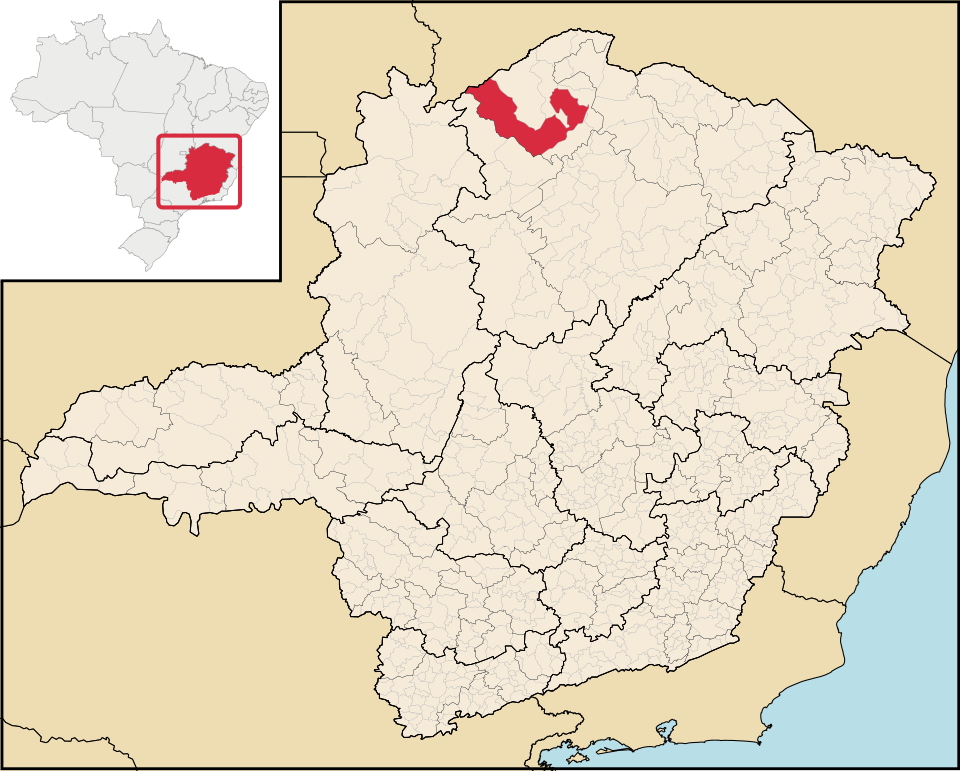 Mapa de localização de Januária em MG