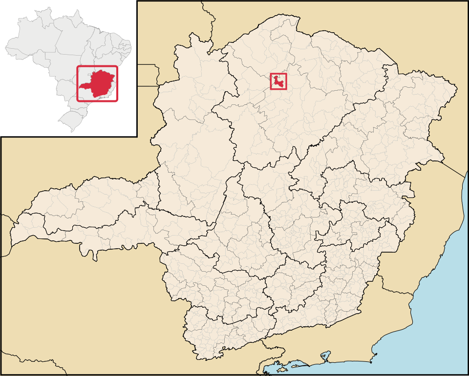 Mapa de localização de Japonvar em MG