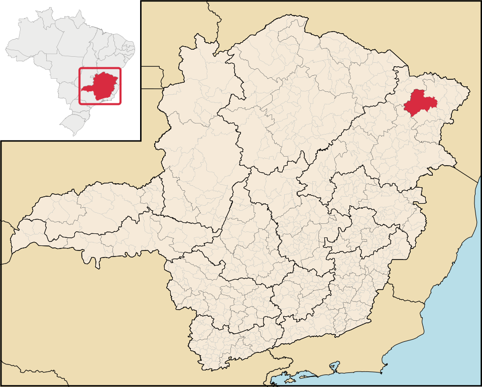 Mapa de localização de Jequitinhonha em MG