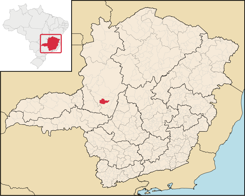 Mapa de localização de Lagoa Formosa em MG