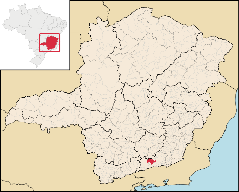 Mapa de localização de Lima Duarte em MG