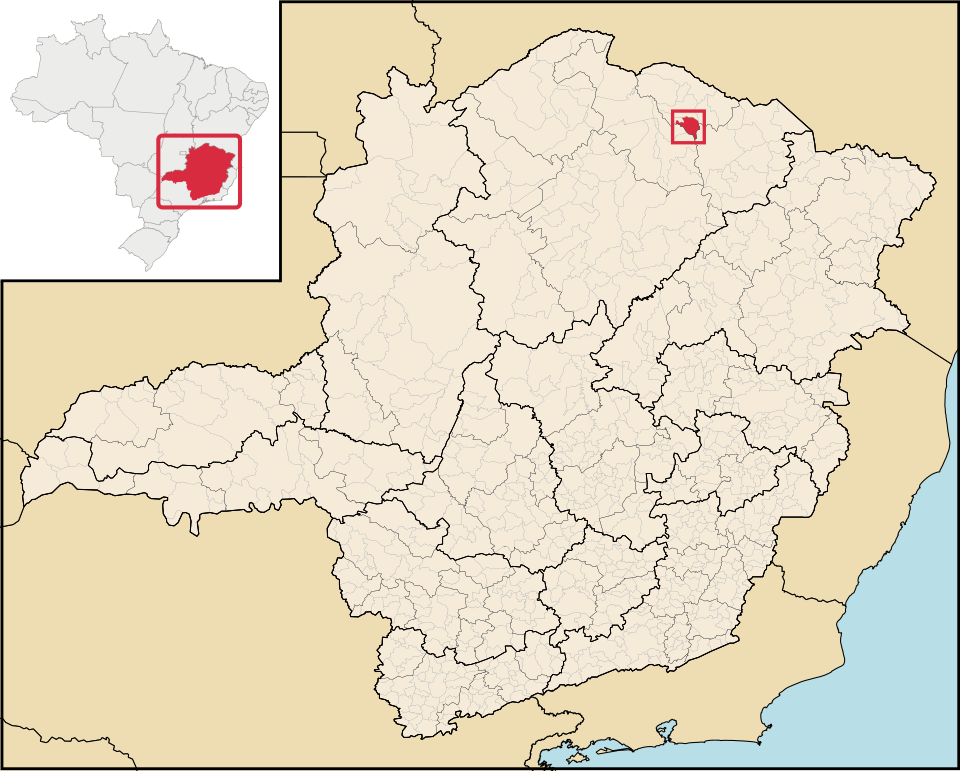Mapa de localização de Mato Verde em MG