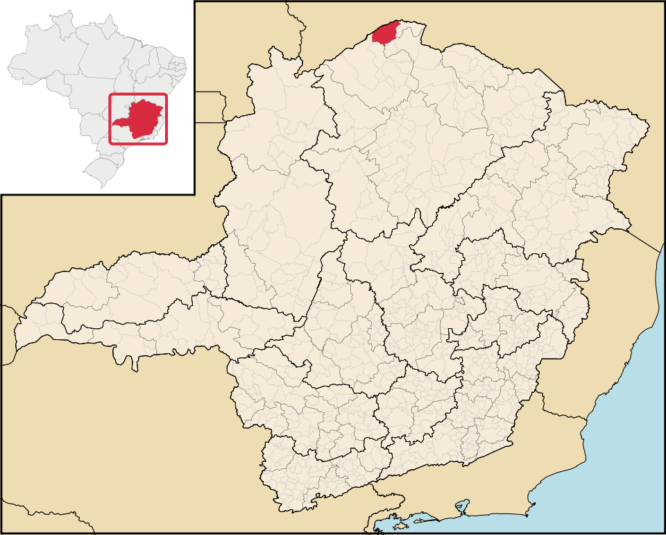 Mapa de localização de Montalvânia em MG