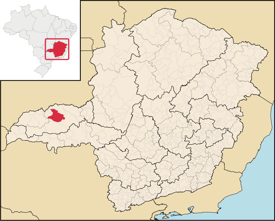 Mapa de localização de Monte Alegre de Minas em MG